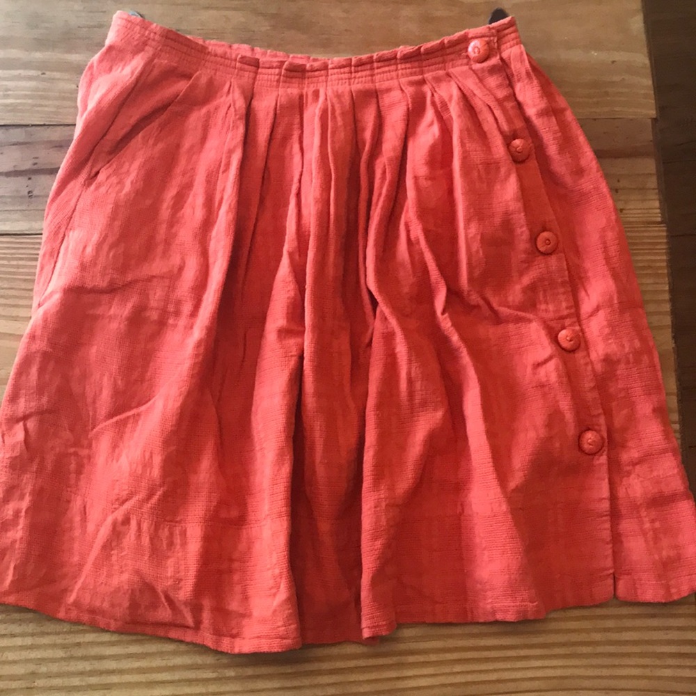 Anthropologie Postmark Darline Dobby orange skirt